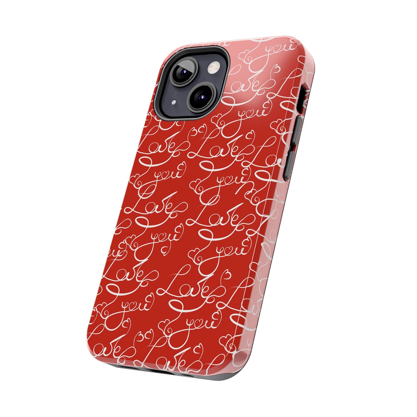 Love Script Red iPhone Case – Romantic Handwritten Design - BOGO Cases