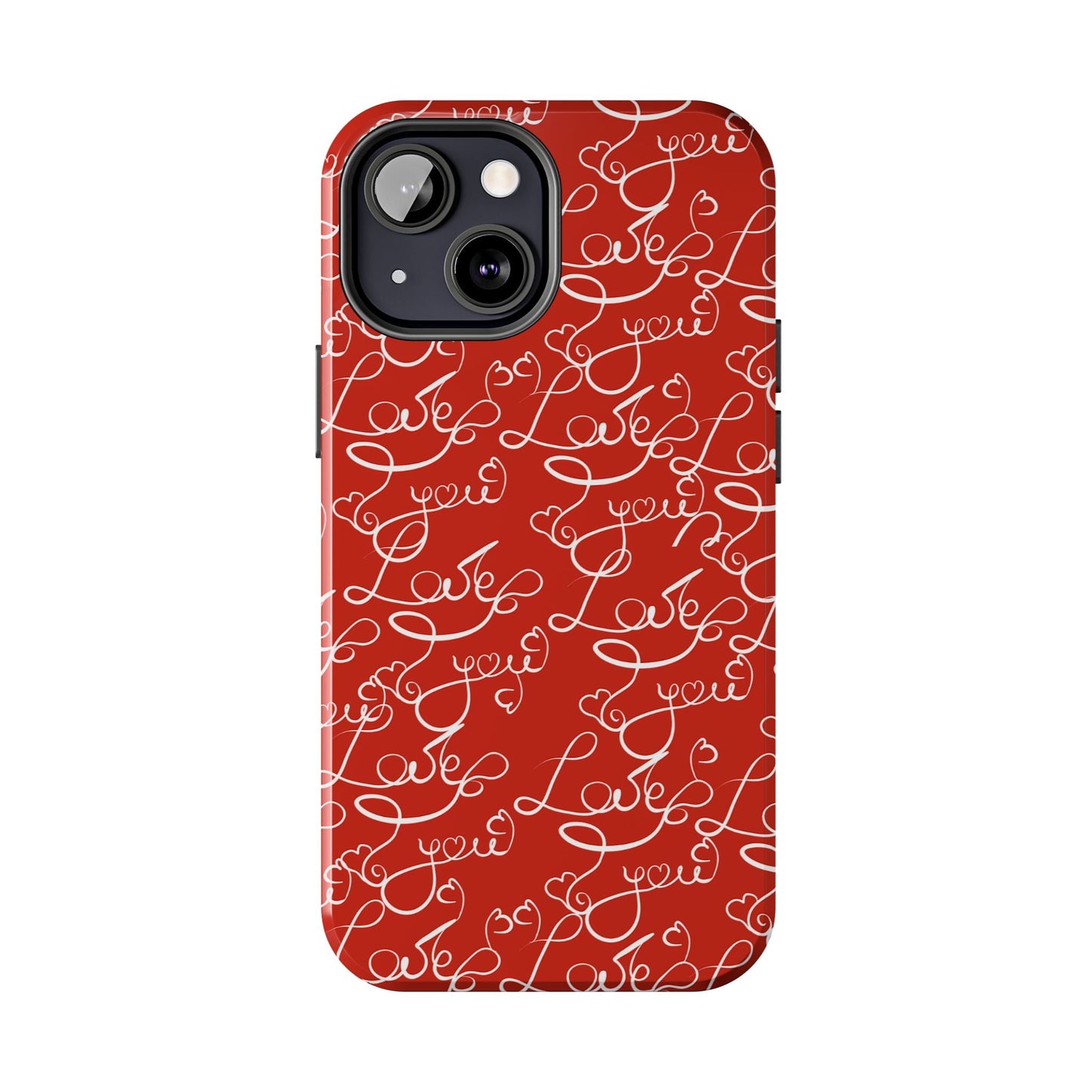 Love Script Red iPhone Case – Romantic Handwritten Design - BOGO Cases