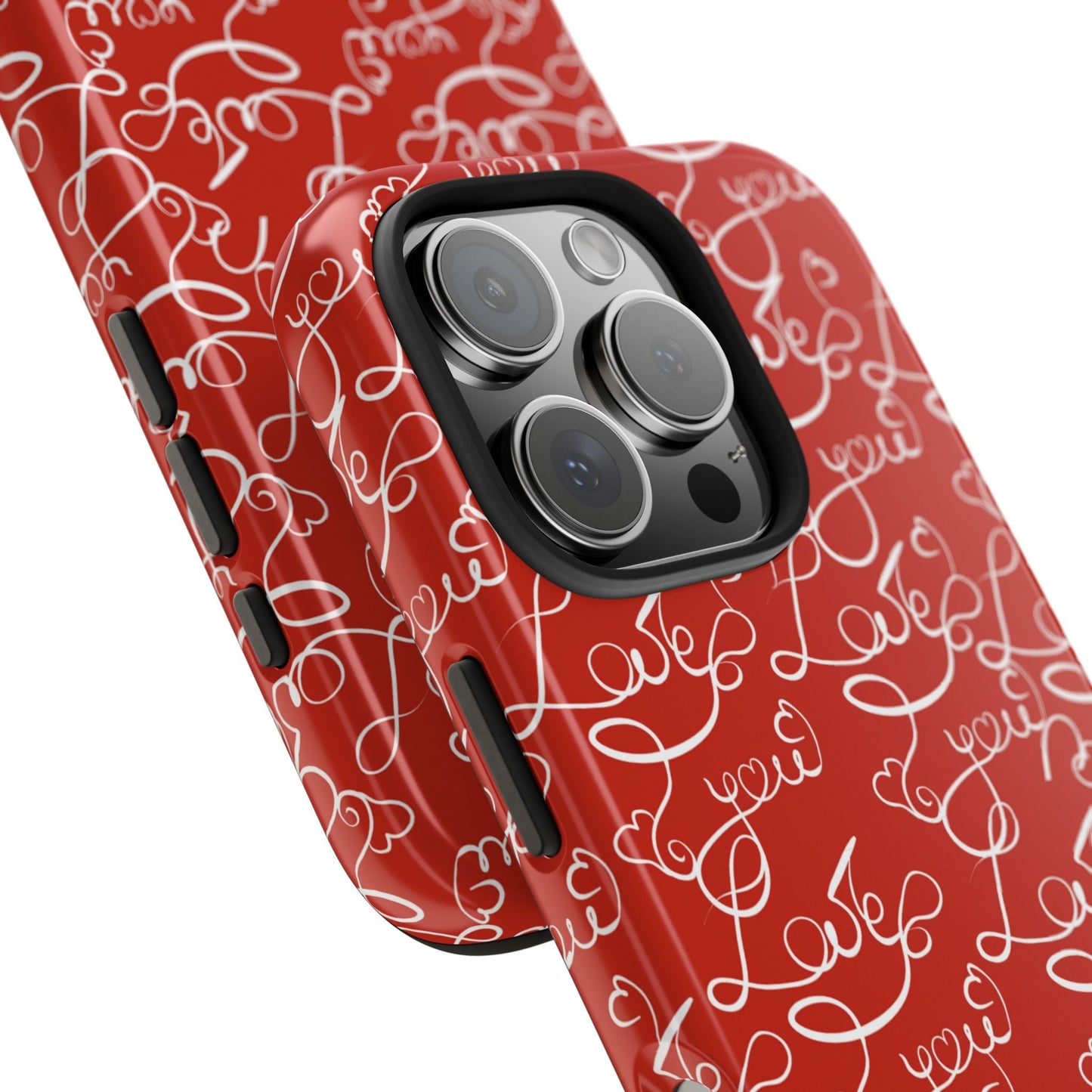 Love Script Red iPhone Case – Romantic Handwritten Design - BOGO Cases