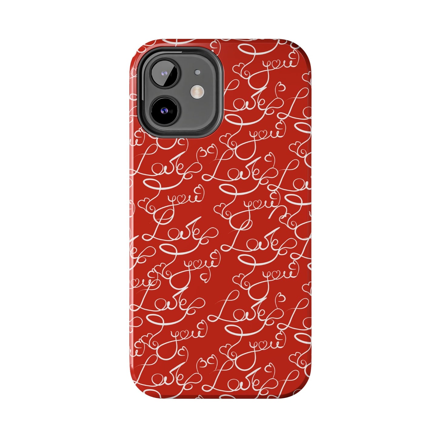 Love Script Red iPhone Case – Romantic Handwritten Design - BOGO Cases