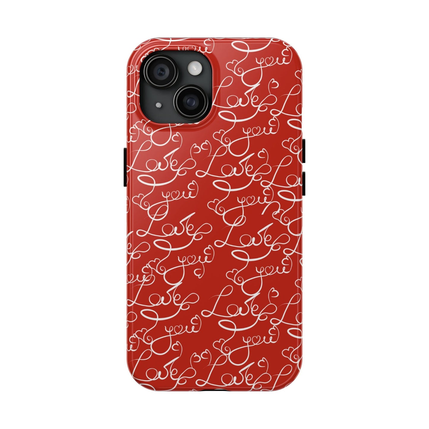 Love Script Red iPhone Case – Romantic Handwritten Design - BOGO Cases