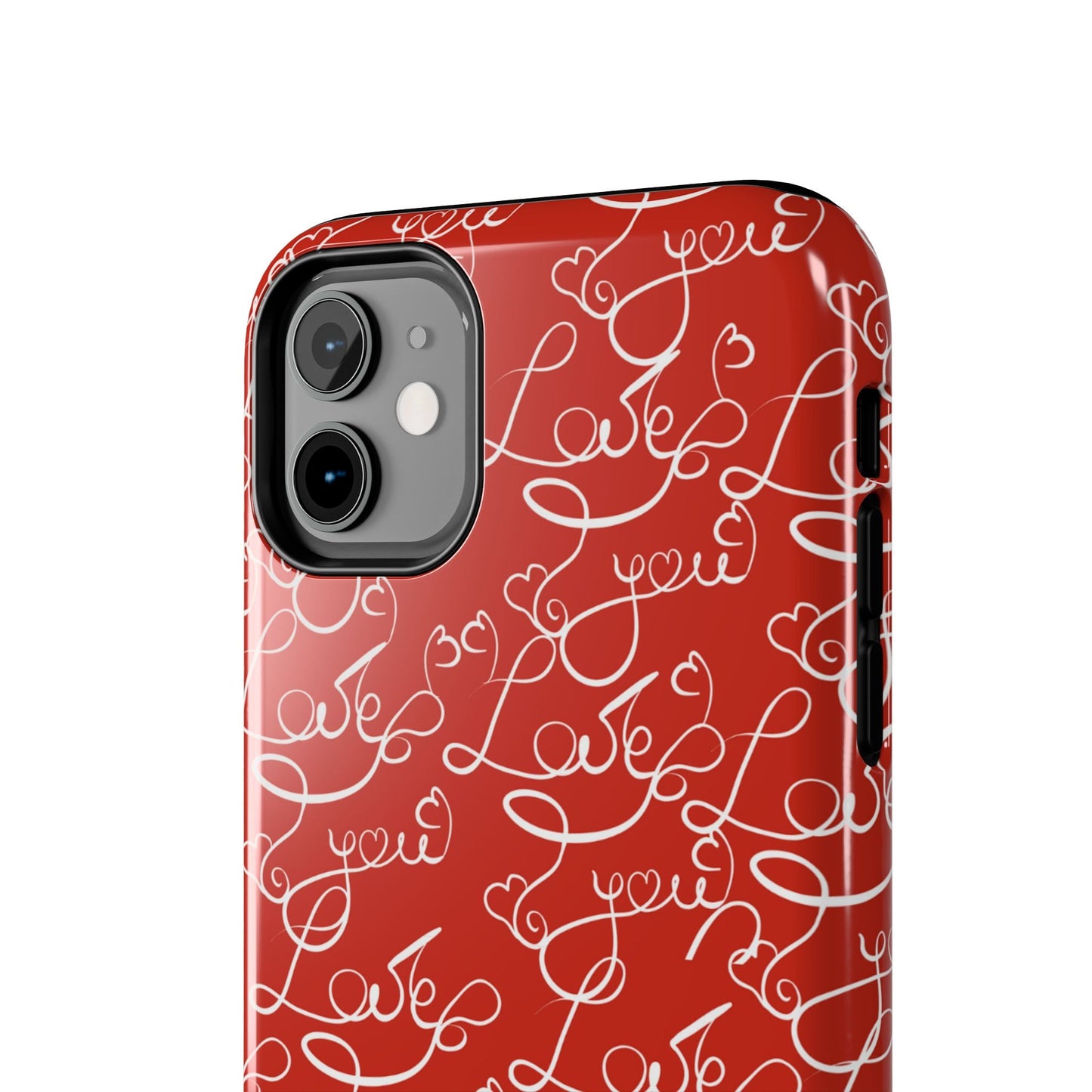 Love Script Red iPhone Case – Romantic Handwritten Design - BOGO Cases