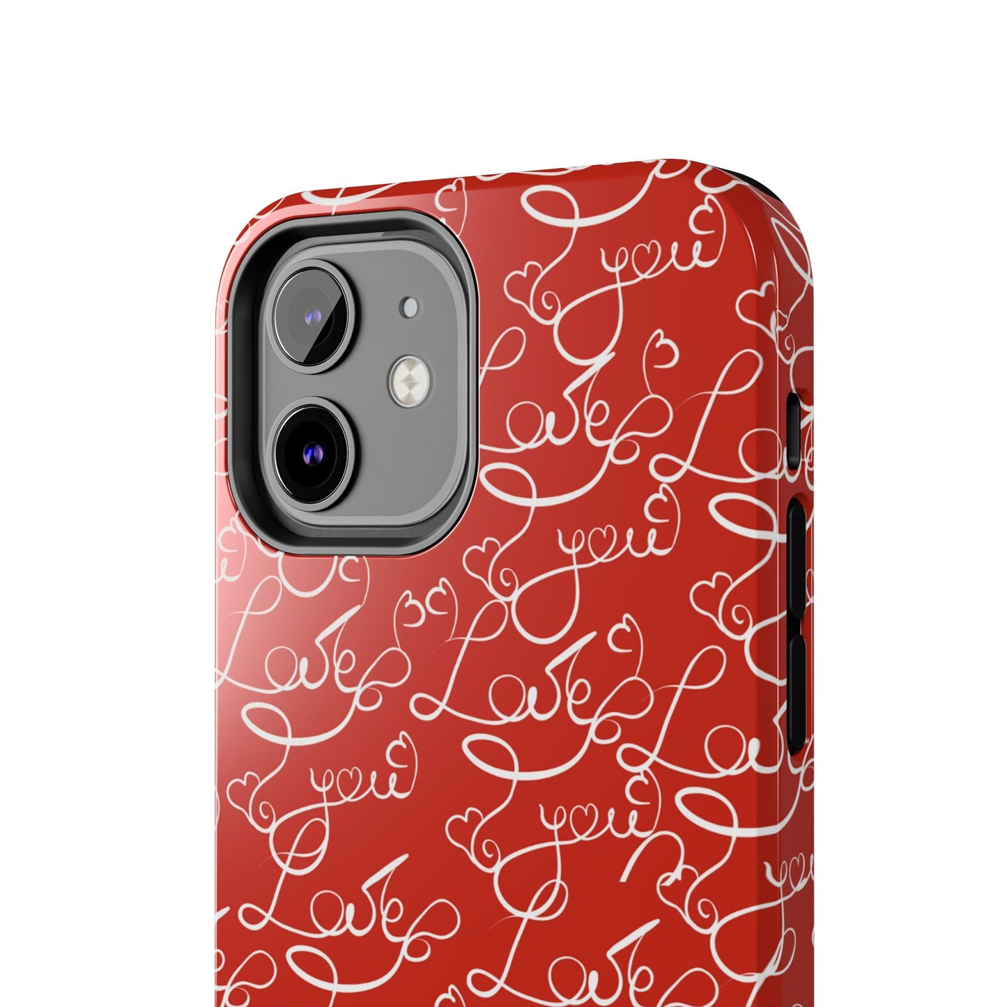 Love Script Red iPhone Case – Romantic Handwritten Design - BOGO Cases