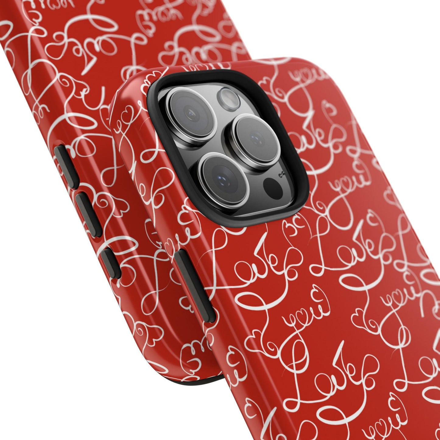 Love Script Red iPhone Case – Romantic Handwritten Design - BOGO Cases