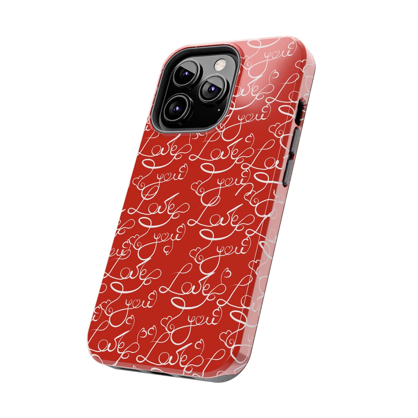 Love Script Red iPhone Case – Romantic Handwritten Design - BOGO Cases