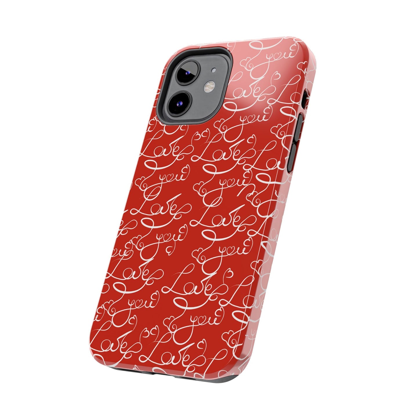 Love Script Red iPhone Case – Romantic Handwritten Design - BOGO Cases