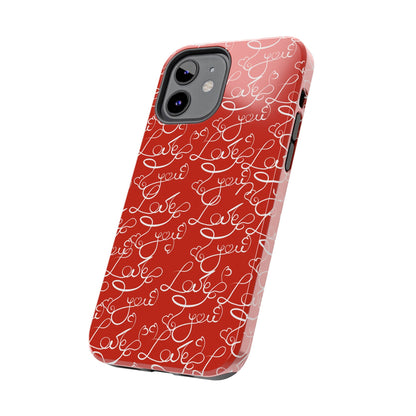 Love Script Red iPhone Case – Romantic Handwritten Design - BOGO Cases