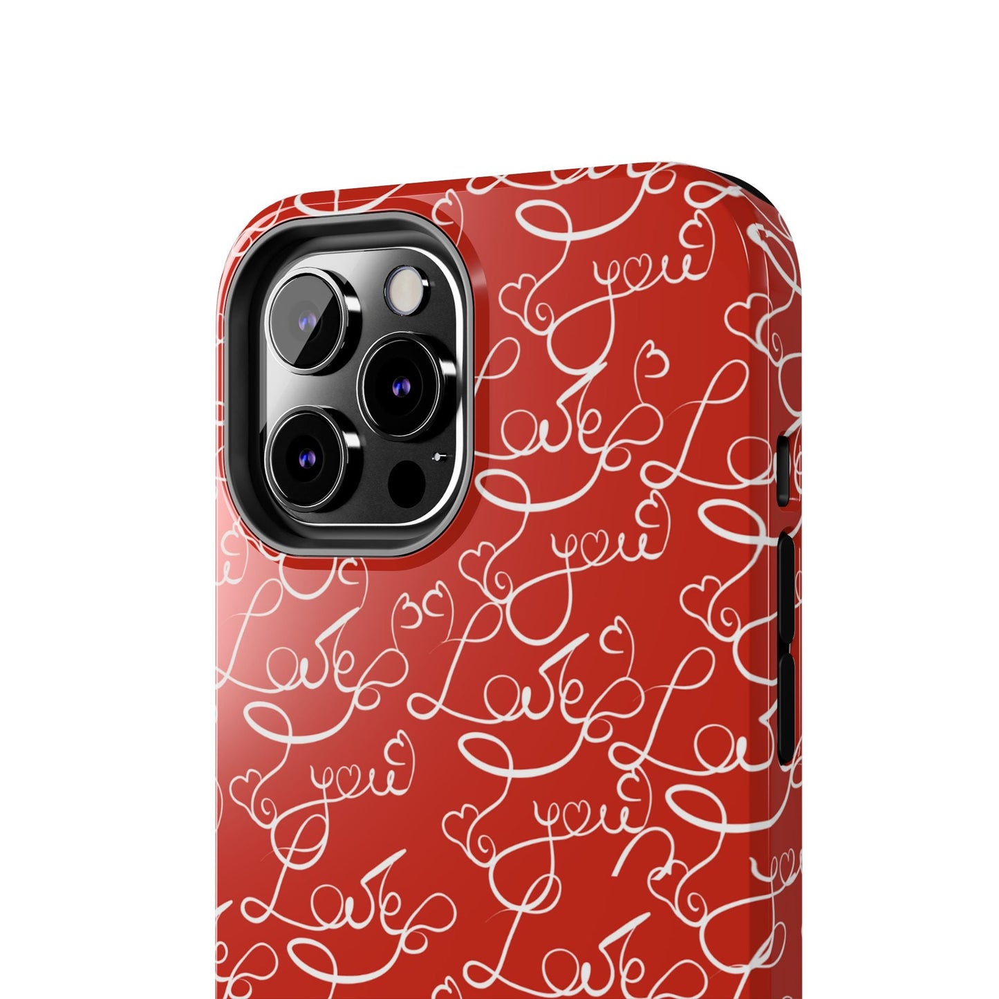 Love Script Red iPhone Case – Romantic Handwritten Design - BOGO Cases