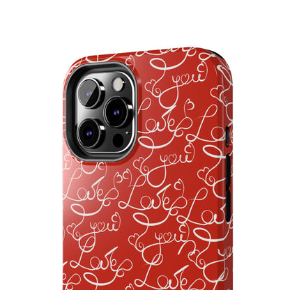 Love Script Red iPhone Case – Romantic Handwritten Design - BOGO Cases
