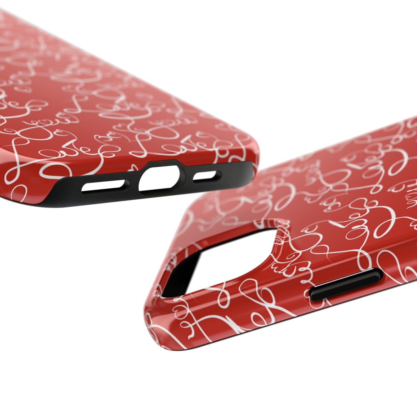Love Script Red iPhone Case – Romantic Handwritten Design - BOGO Cases