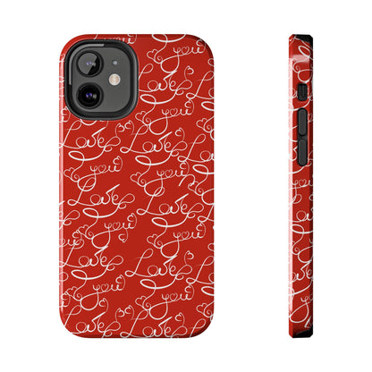 Love Script Red iPhone Case – Romantic Handwritten Design - BOGO Cases