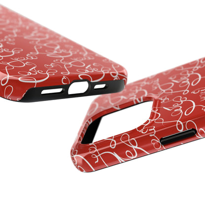 Love Script Red iPhone Case – Romantic Handwritten Design - BOGO Cases