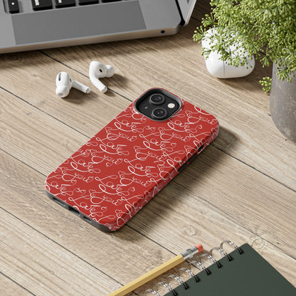 Love Script Red iPhone Case – Romantic Handwritten Design - BOGO Cases