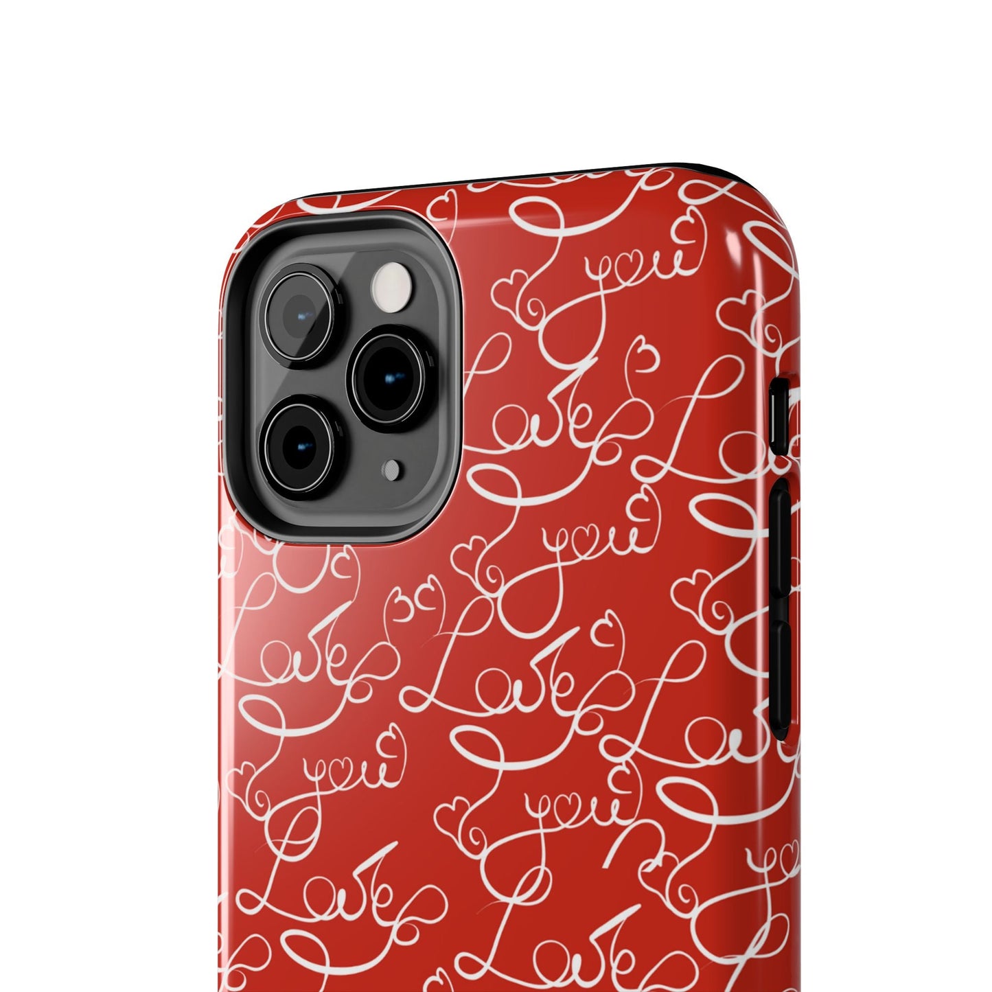 Love Script Red iPhone Case – Romantic Handwritten Design - BOGO Cases