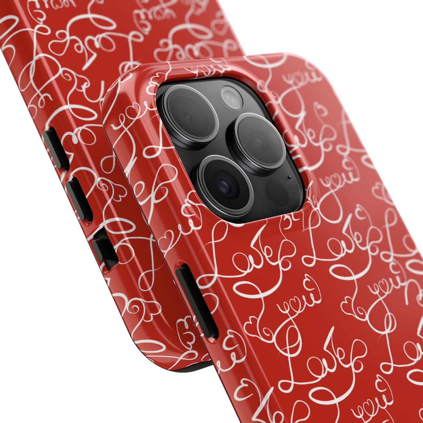 Love Script Red iPhone Case – Romantic Handwritten Design - BOGO Cases