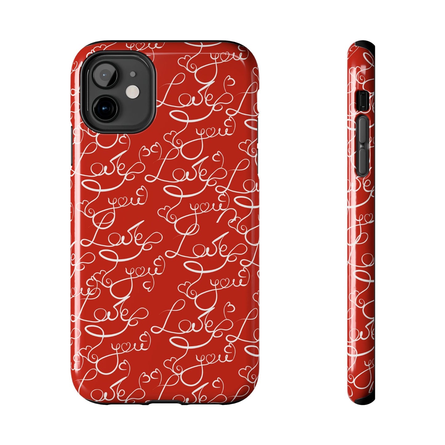 Love Script Red iPhone Case – Romantic Handwritten Design - BOGO Cases