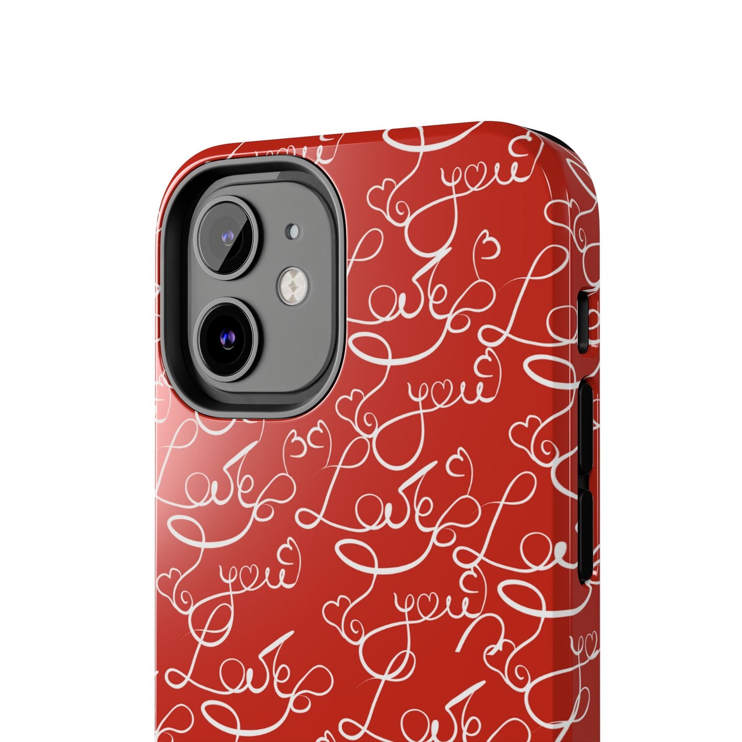 Love Script Red iPhone Case – Romantic Handwritten Design - BOGO Cases