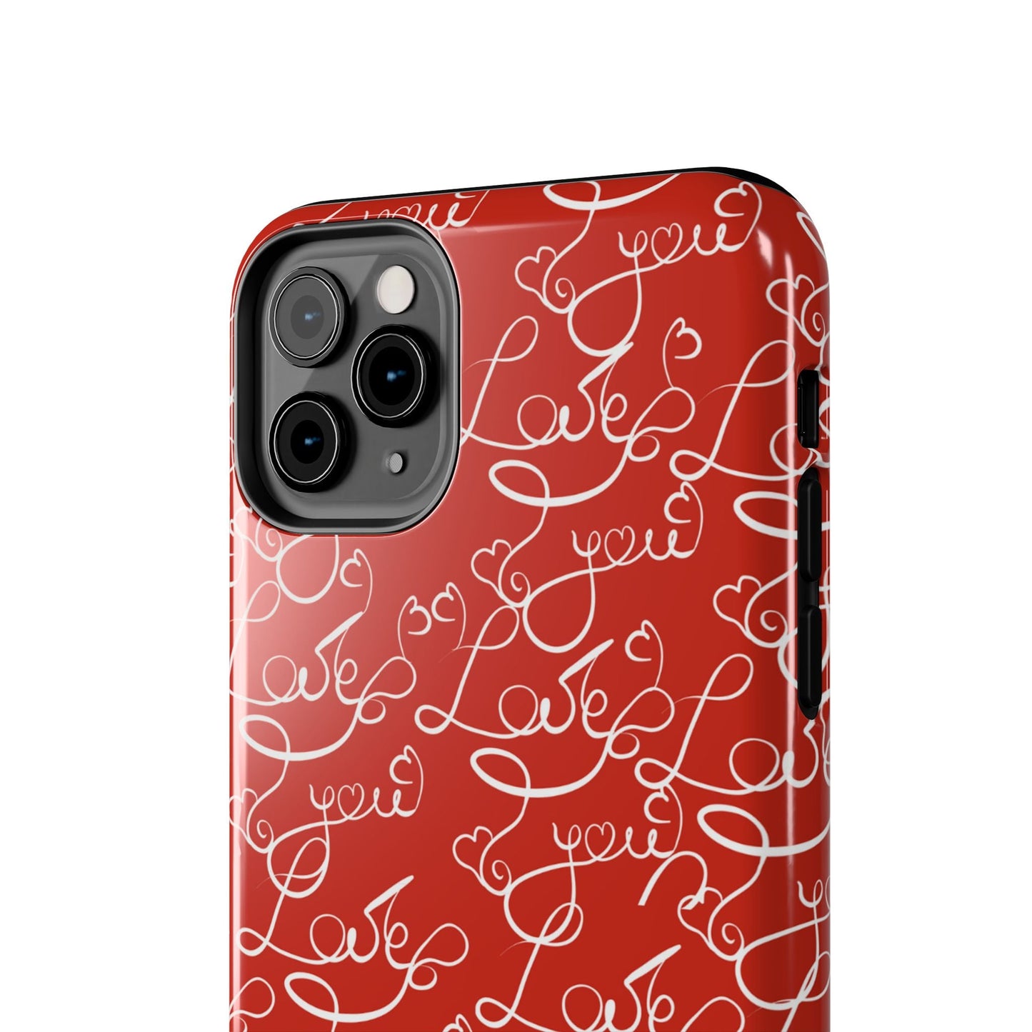 Love Script Red iPhone Case – Romantic Handwritten Design - BOGO Cases