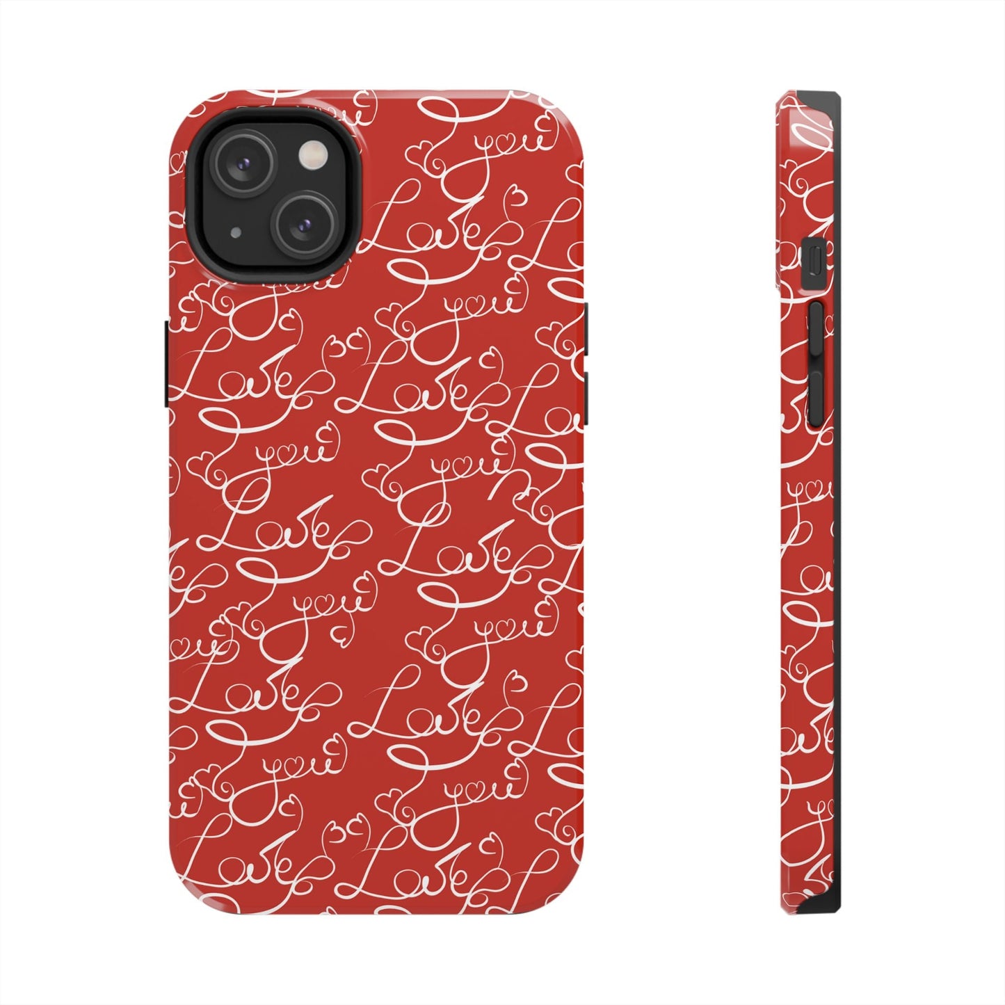 Love Script Red iPhone Case – Romantic Handwritten Design - BOGO Cases