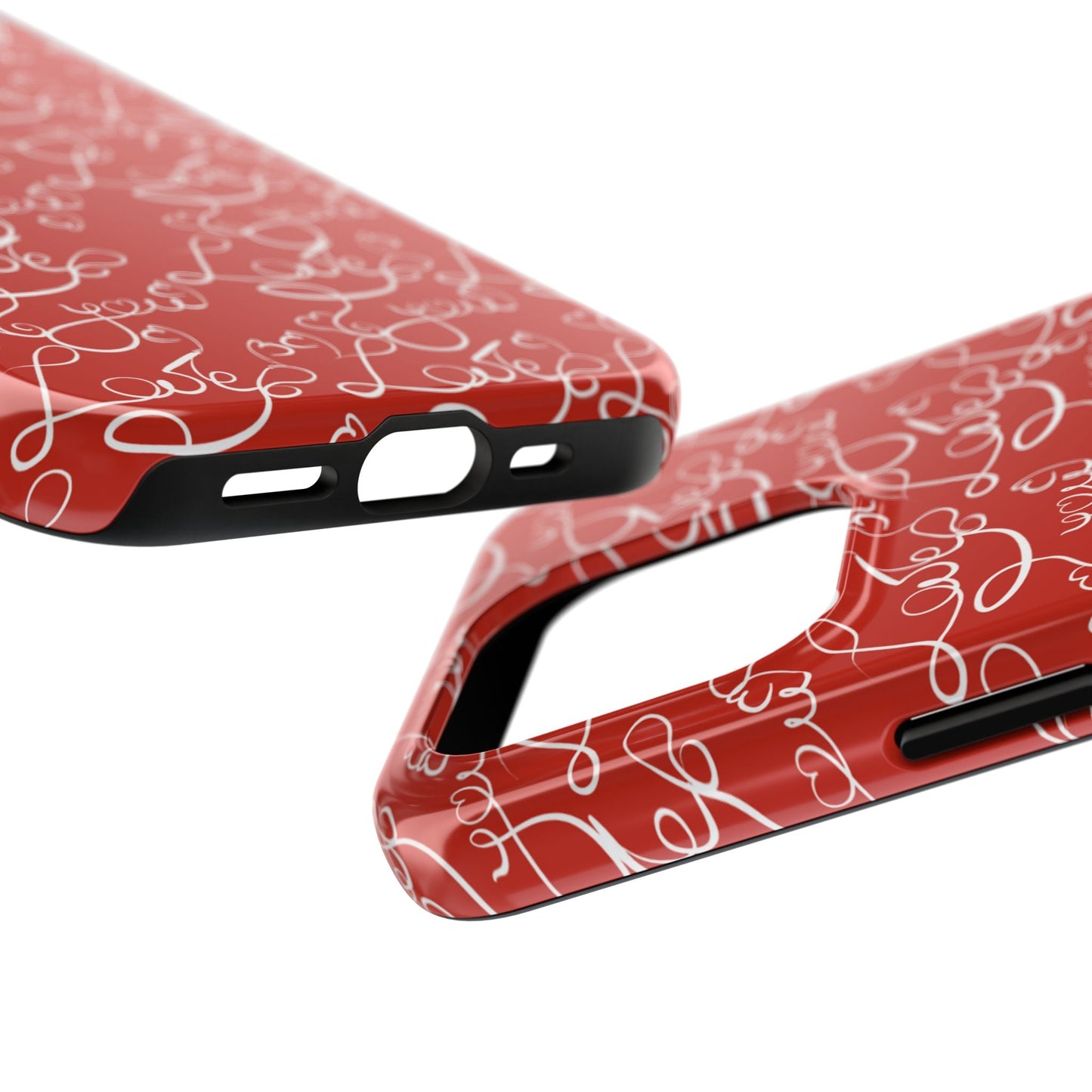 Love Script Red iPhone Case – Romantic Handwritten Design - BOGO Cases
