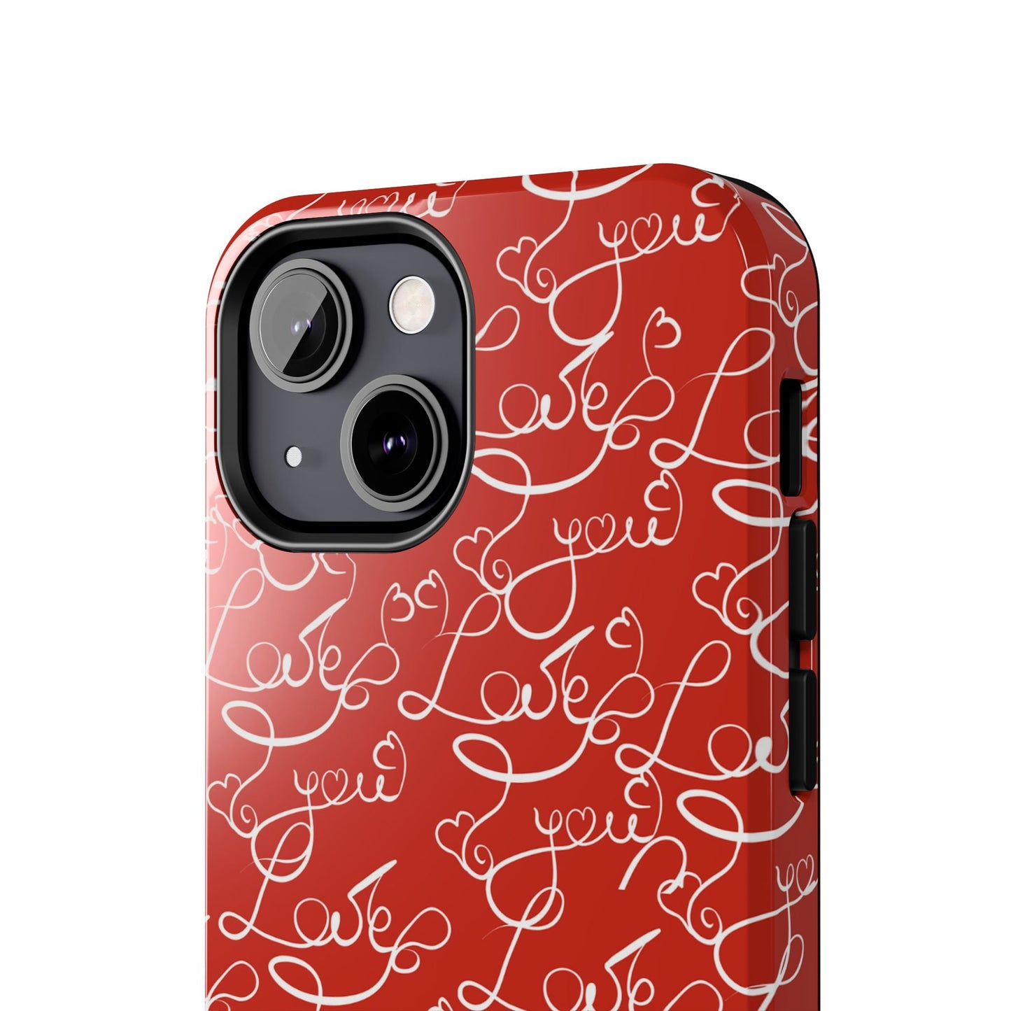 Love Script Red iPhone Case – Romantic Handwritten Design - BOGO Cases