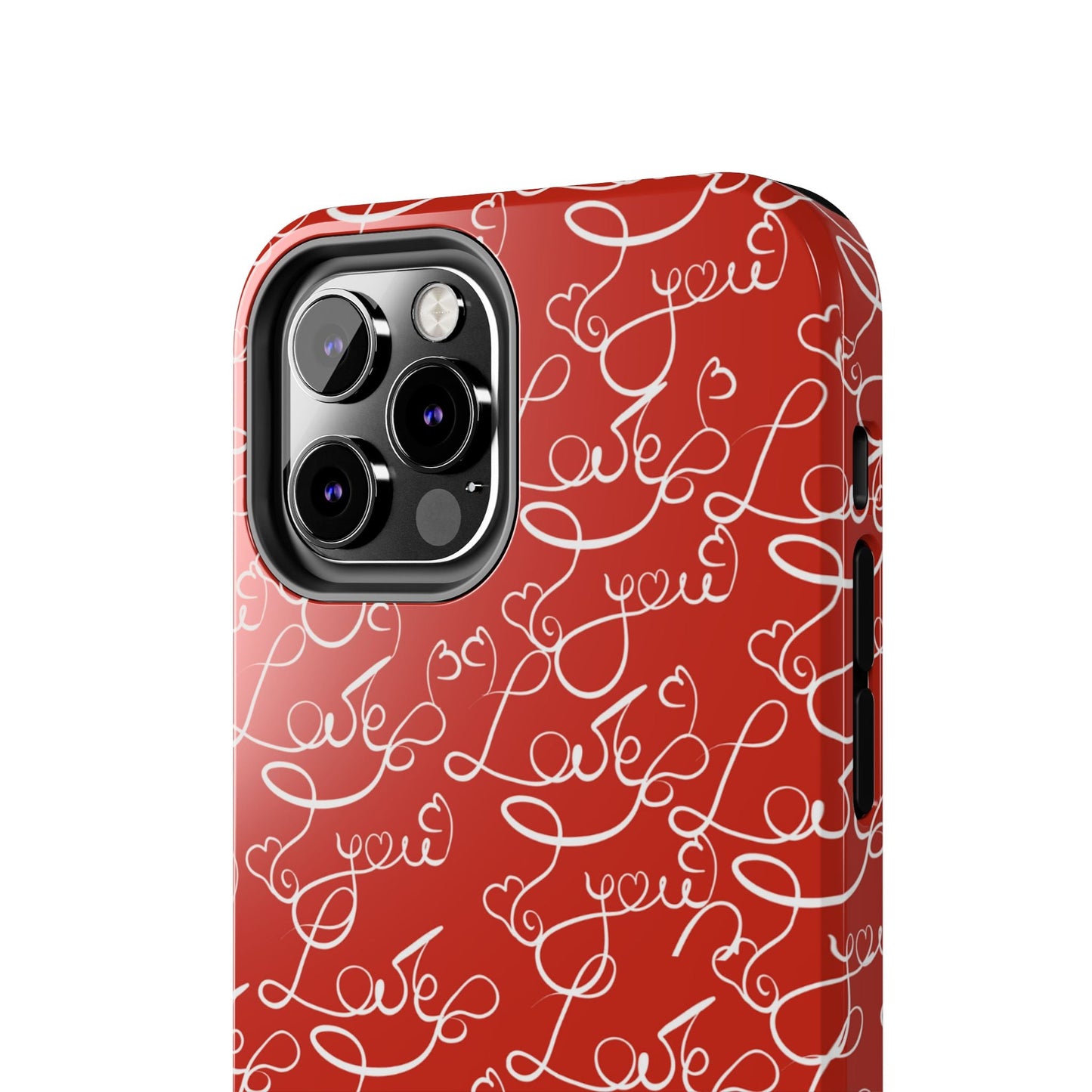 Love Script Red iPhone Case – Romantic Handwritten Design - BOGO Cases