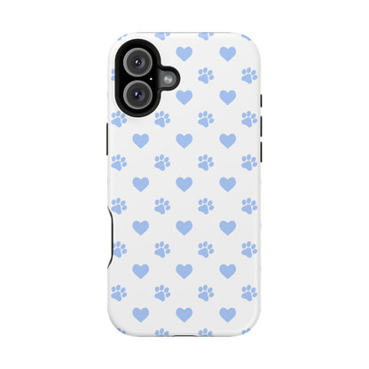 MagSafe Case - Blue Paw Print & Heart Design - BOGO Cases
