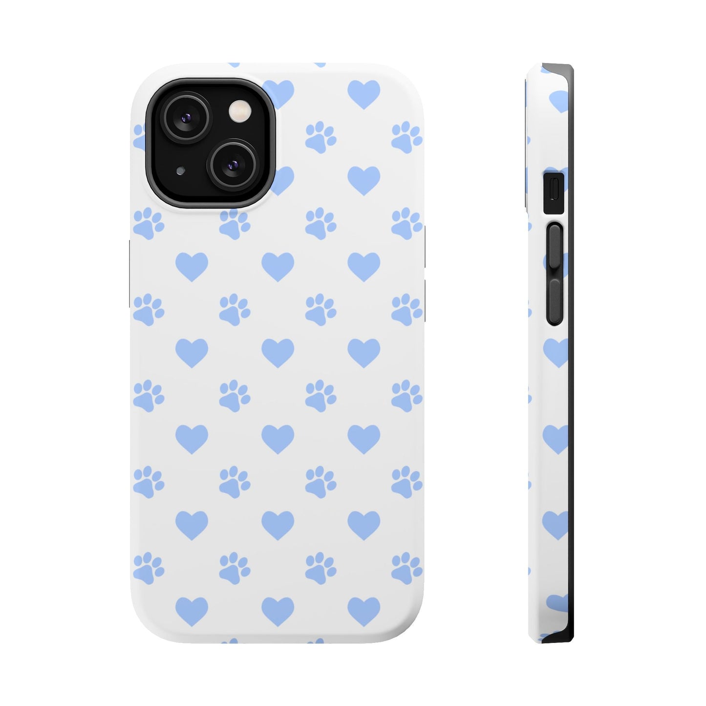 MagSafe Case - Blue Paw Print & Heart Design - BOGO Cases