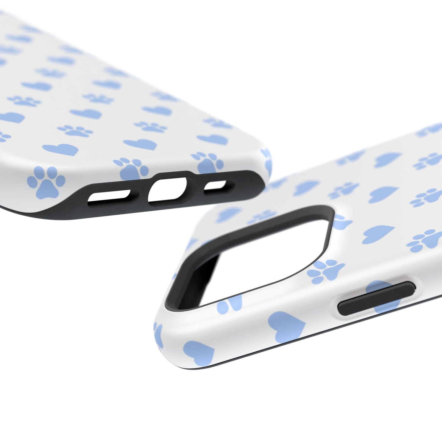MagSafe Case - Blue Paw Print & Heart Design - BOGO Cases