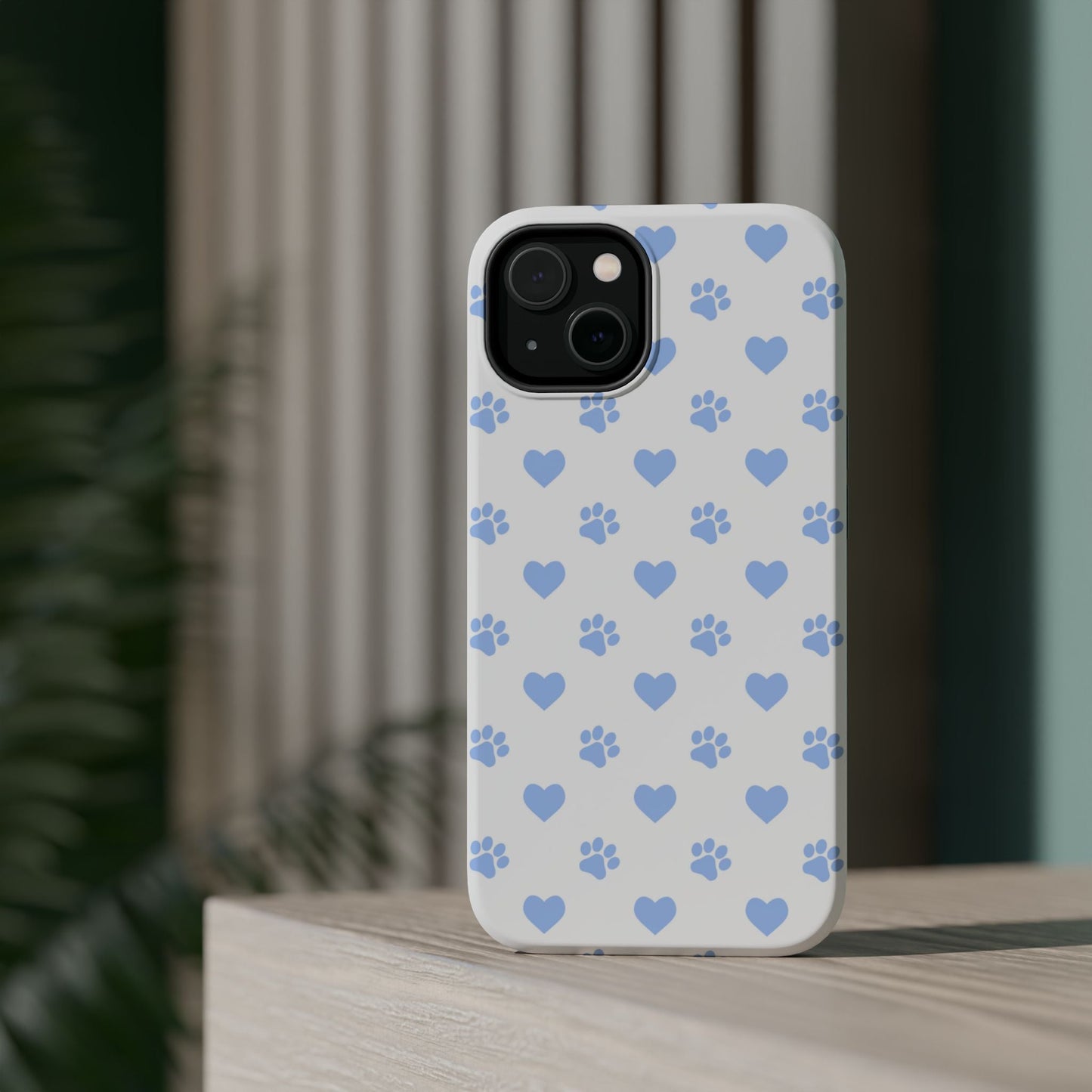 MagSafe Case - Blue Paw Print & Heart Design - BOGO Cases