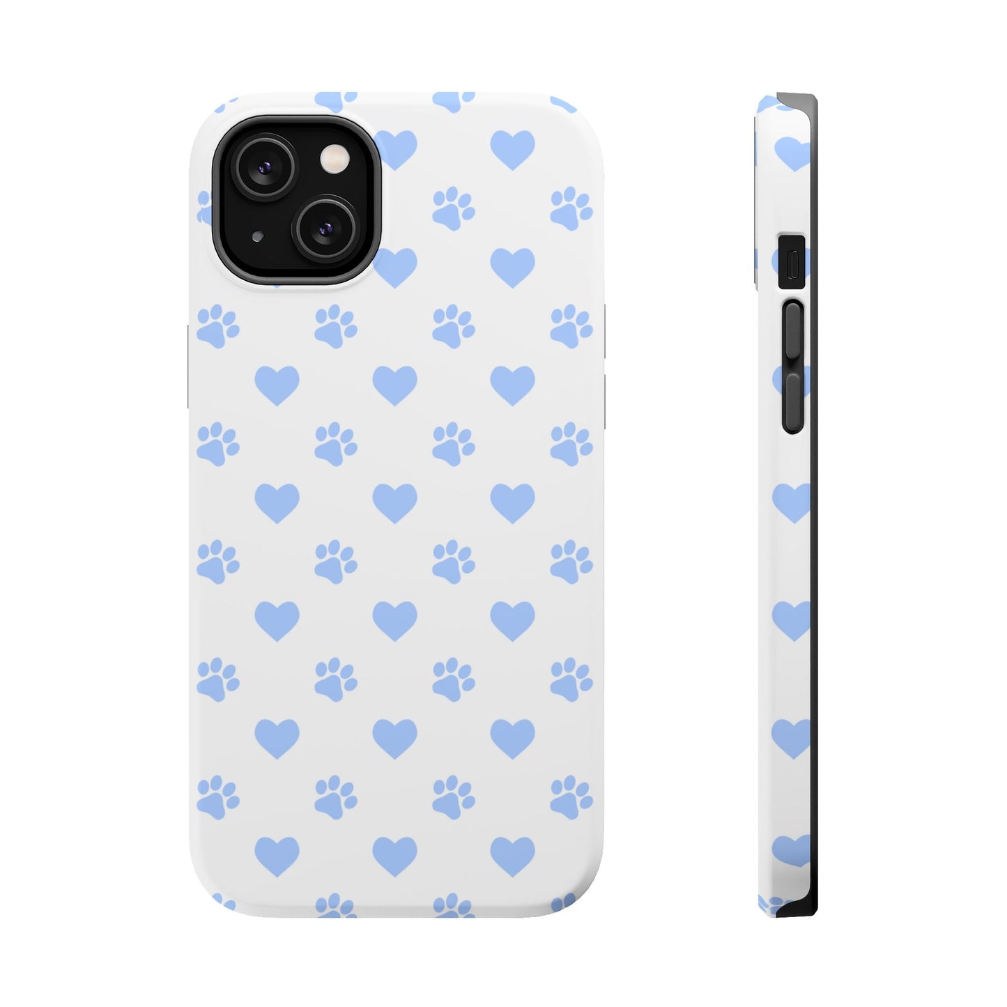 MagSafe Case - Blue Paw Print & Heart Design - BOGO Cases