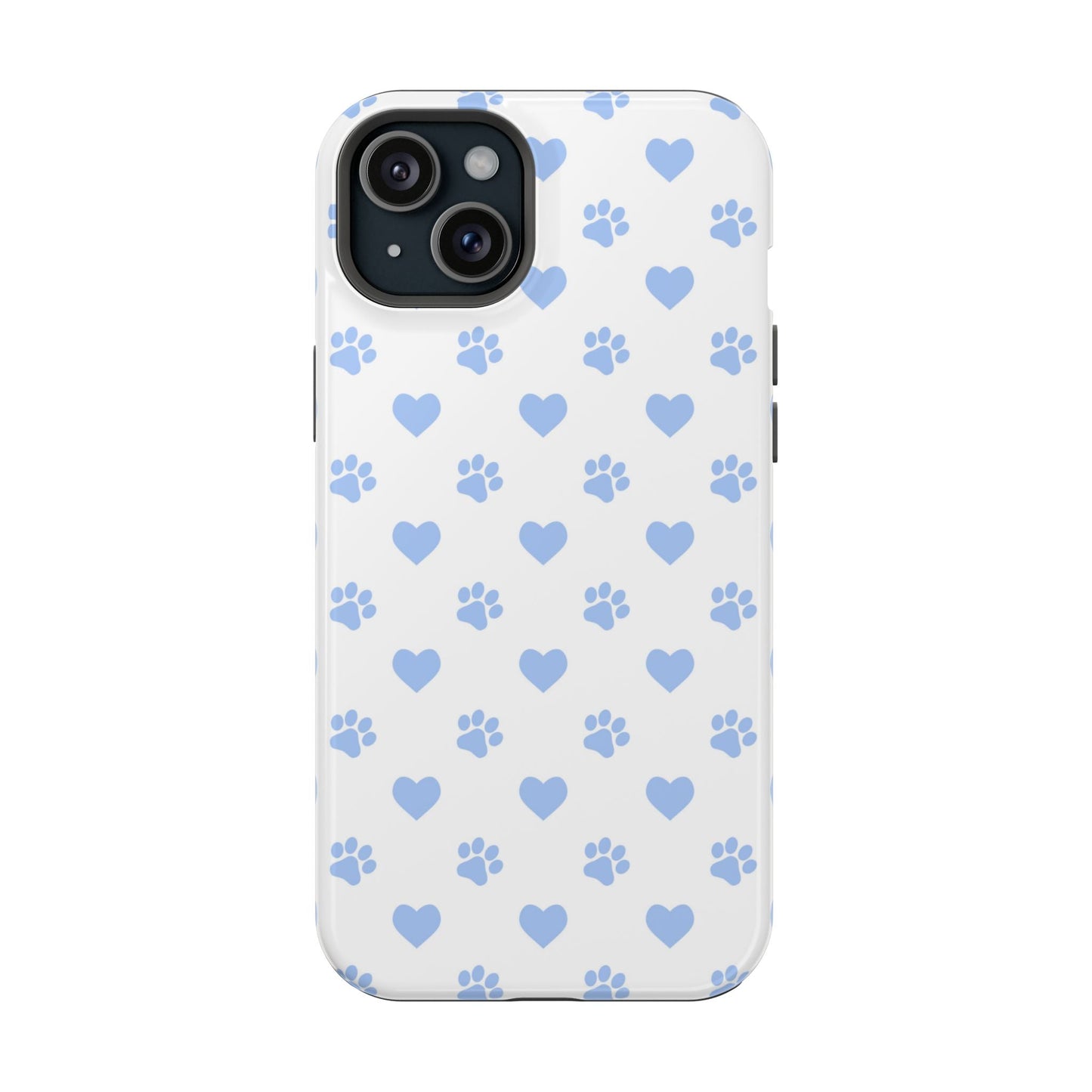 MagSafe Case - Blue Paw Print & Heart Design - BOGO Cases