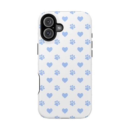 MagSafe Case - Blue Paw Print & Heart Design - BOGO Cases