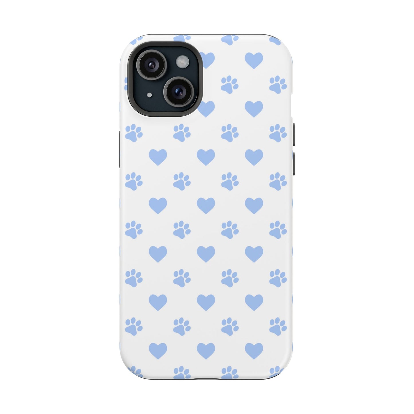 MagSafe Case - Blue Paw Print & Heart Design - BOGO Cases