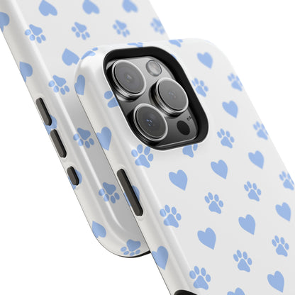 MagSafe Case - Blue Paw Print & Heart Design - BOGO Cases