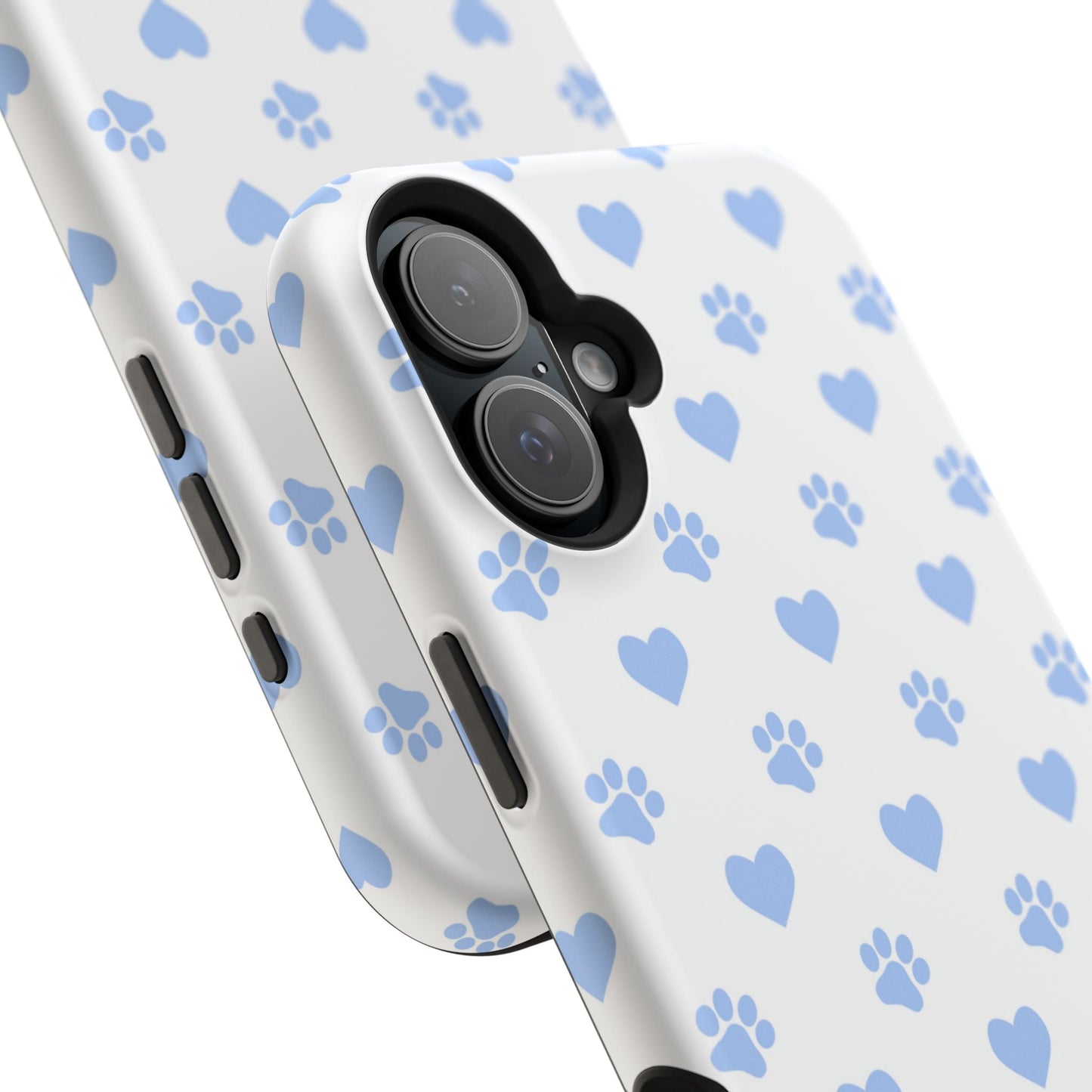 MagSafe Case - Blue Paw Print & Heart Design - BOGO Cases