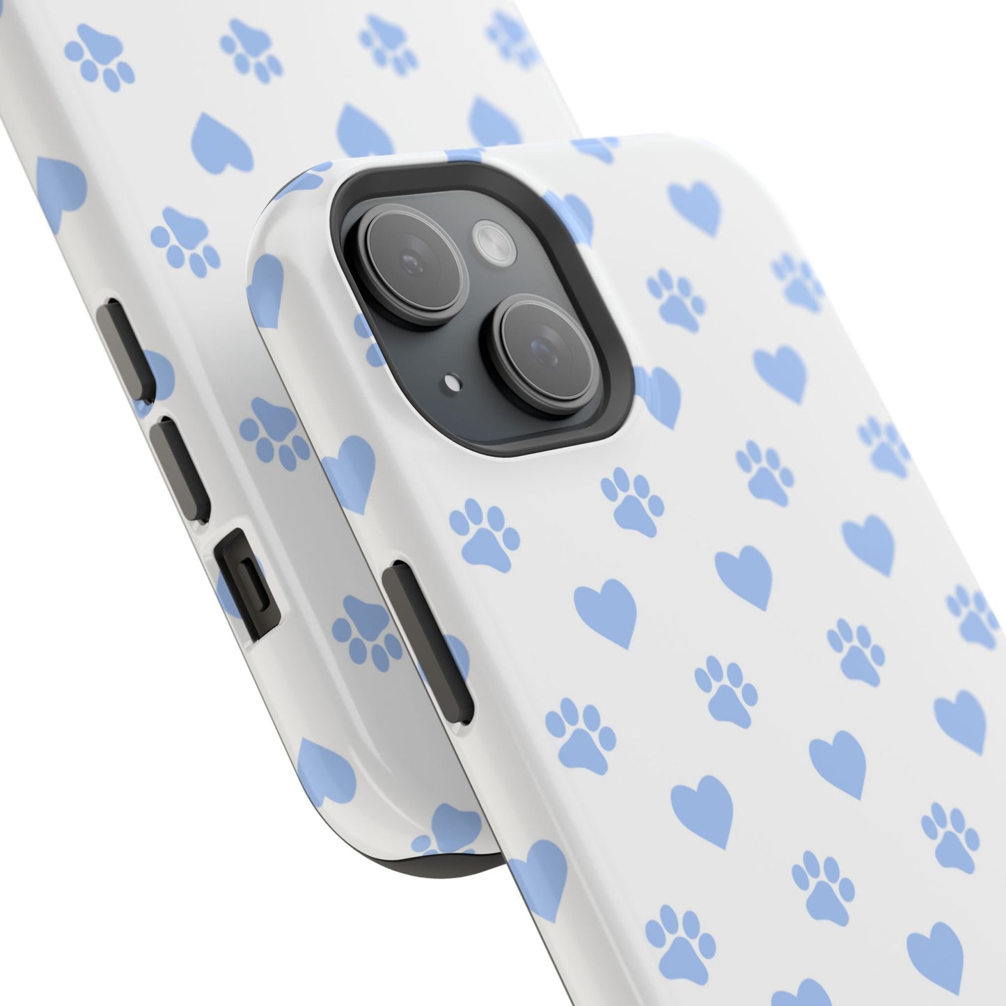 MagSafe Case - Blue Paw Print & Heart Design - BOGO Cases