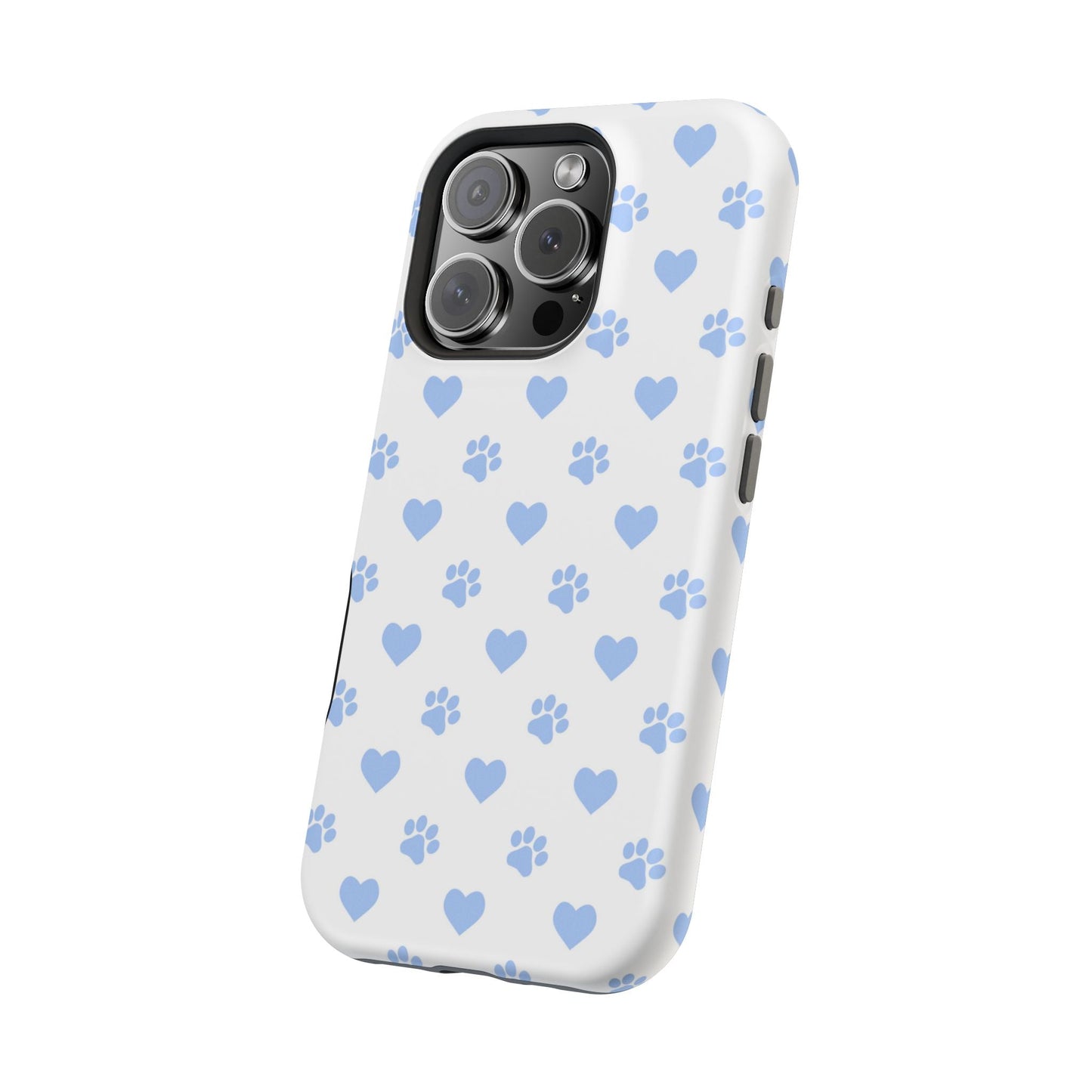 MagSafe Case - Blue Paw Print & Heart Design - BOGO Cases