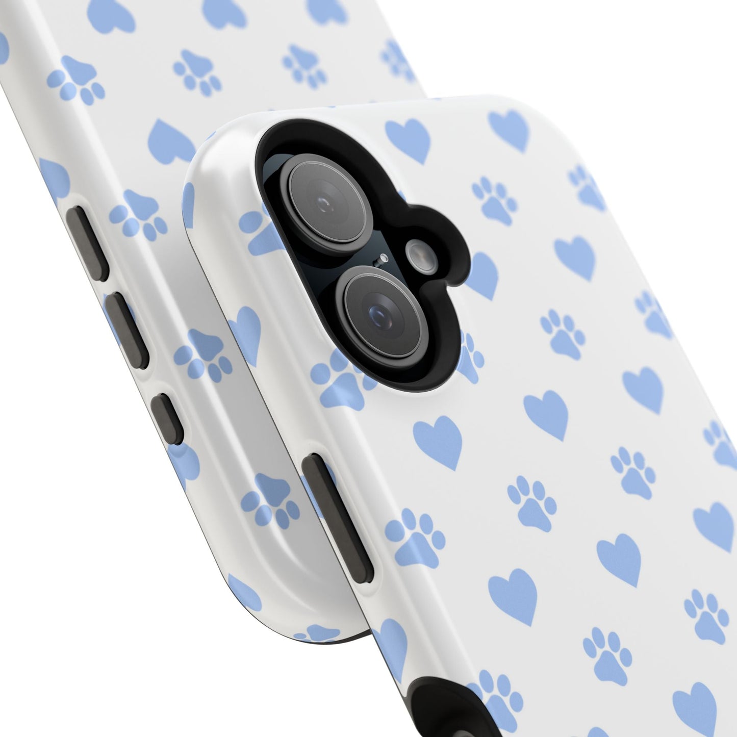 MagSafe Case - Blue Paw Print & Heart Design - BOGO Cases
