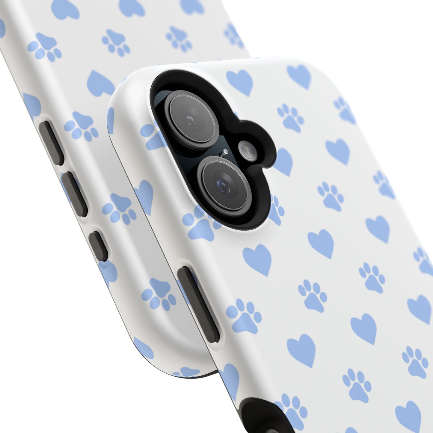 MagSafe Case - Blue Paw Print & Heart Design - BOGO Cases