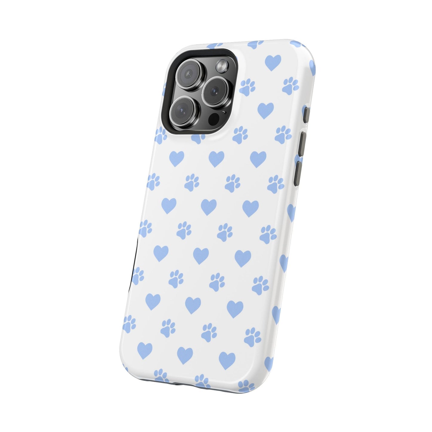 MagSafe Case - Blue Paw Print & Heart Design - BOGO Cases