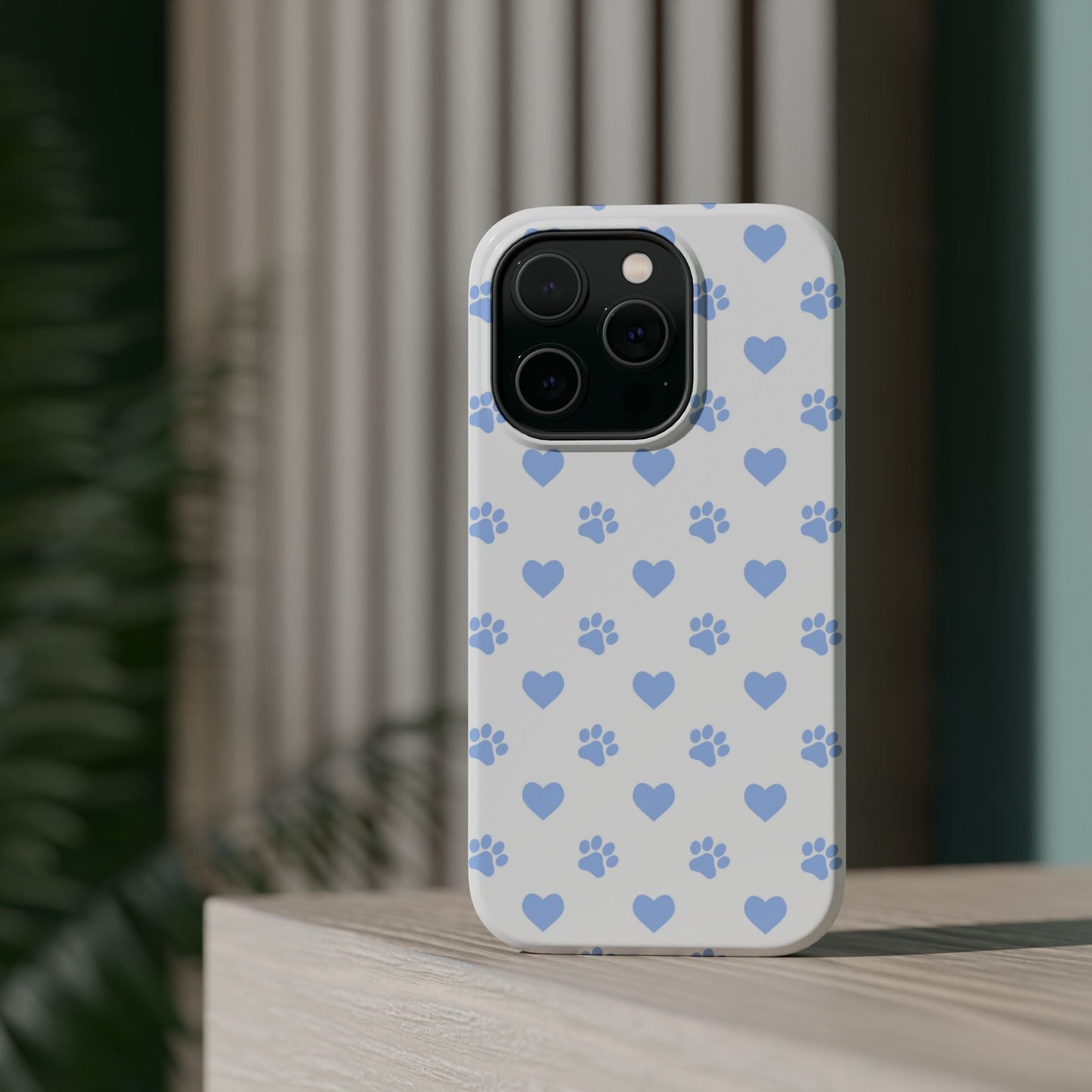 MagSafe Case - Blue Paw Print & Heart Design - BOGO Cases