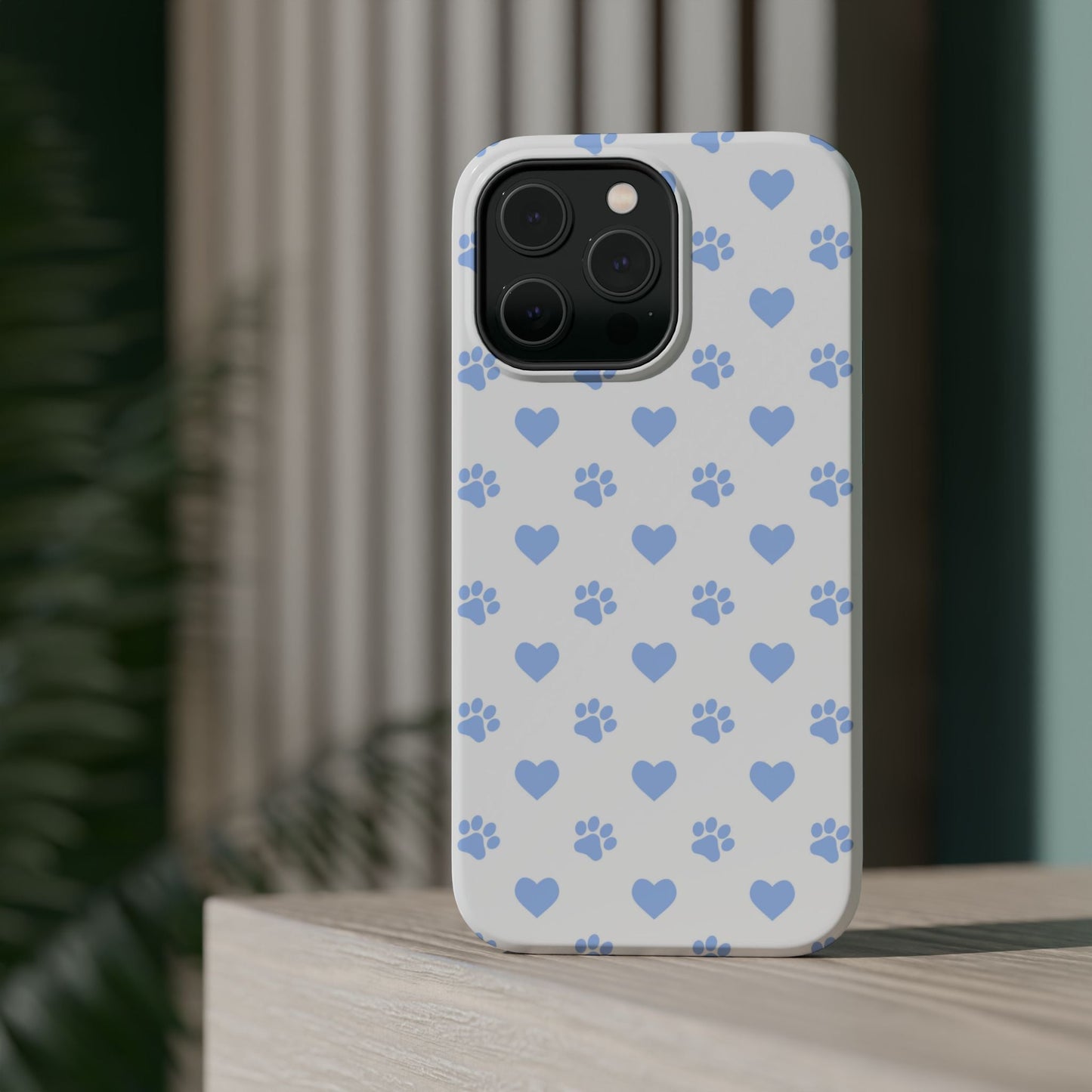 MagSafe Case - Blue Paw Print & Heart Design - BOGO Cases