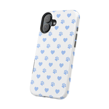 MagSafe Case - Blue Paw Print & Heart Design - BOGO Cases