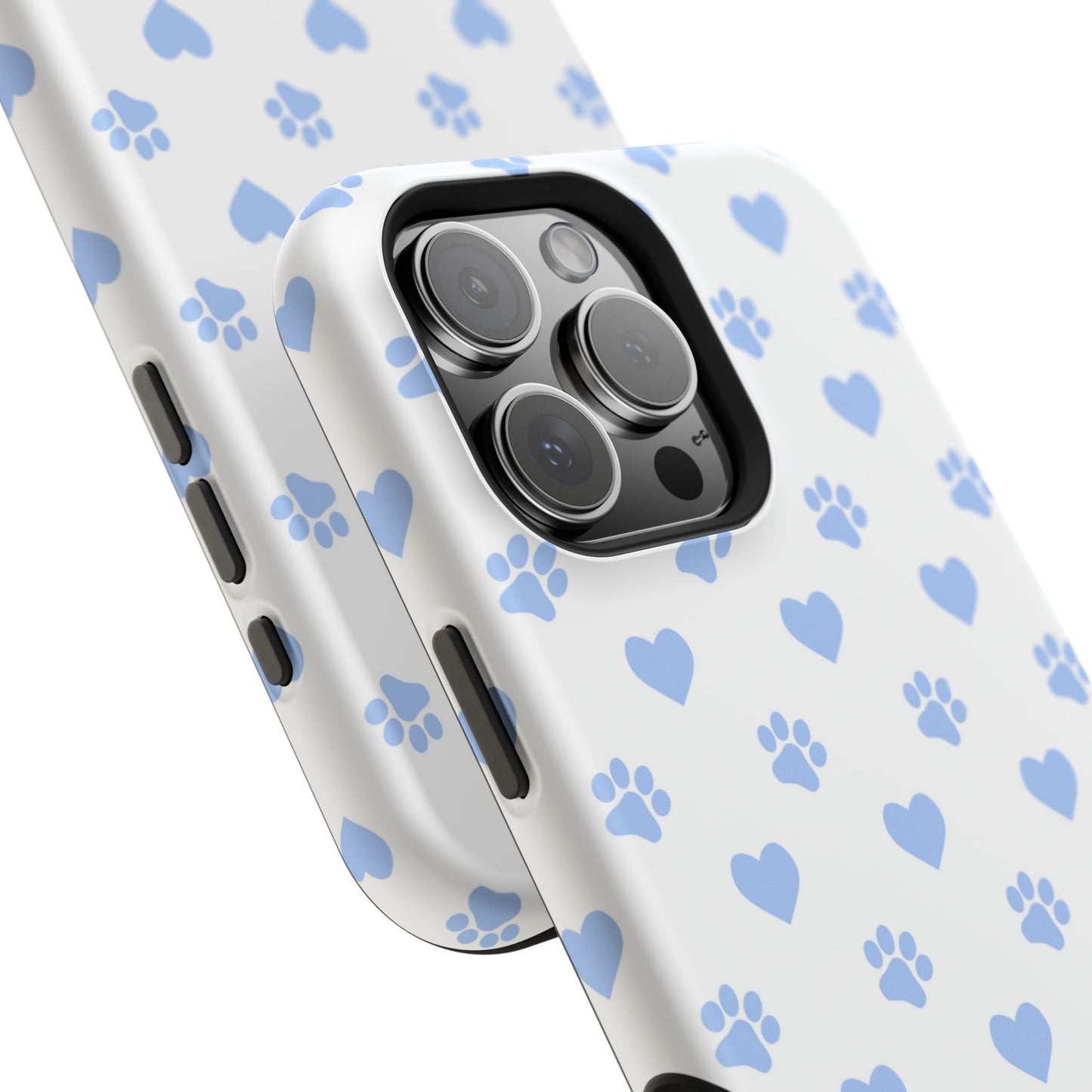 MagSafe Case - Blue Paw Print & Heart Design - BOGO Cases