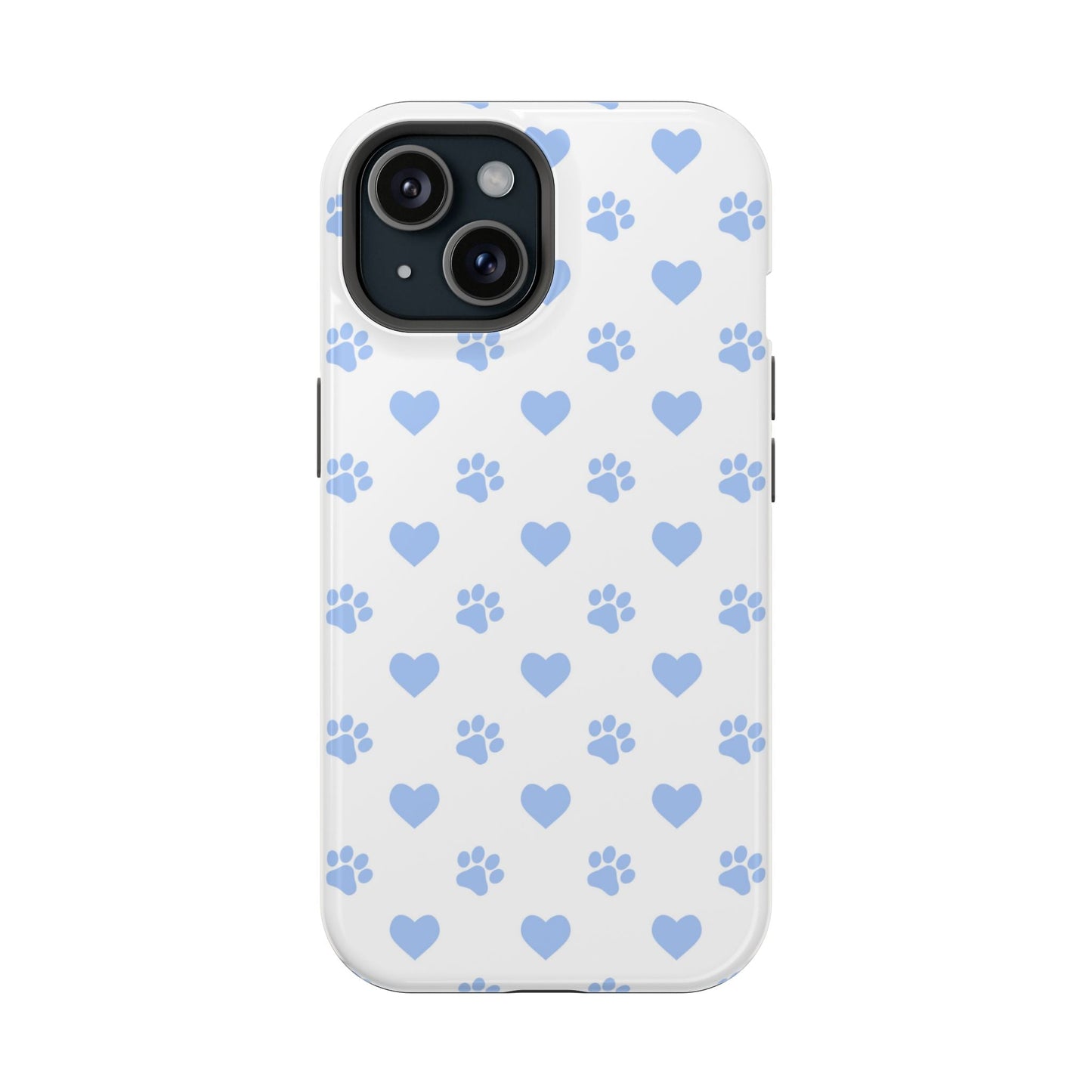 MagSafe Case - Blue Paw Print & Heart Design - BOGO Cases