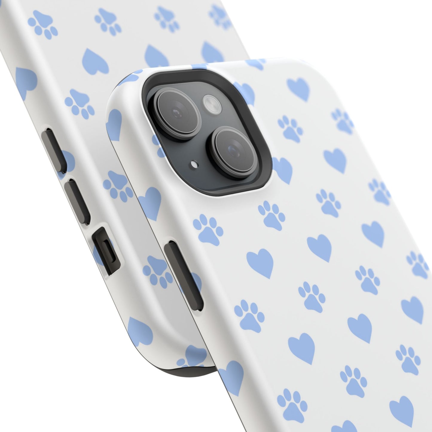 MagSafe Case - Blue Paw Print & Heart Design - BOGO Cases