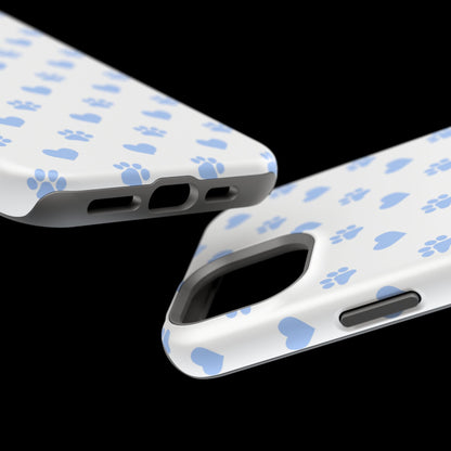 MagSafe Case - Blue Paw Print & Heart Design - BOGO Cases