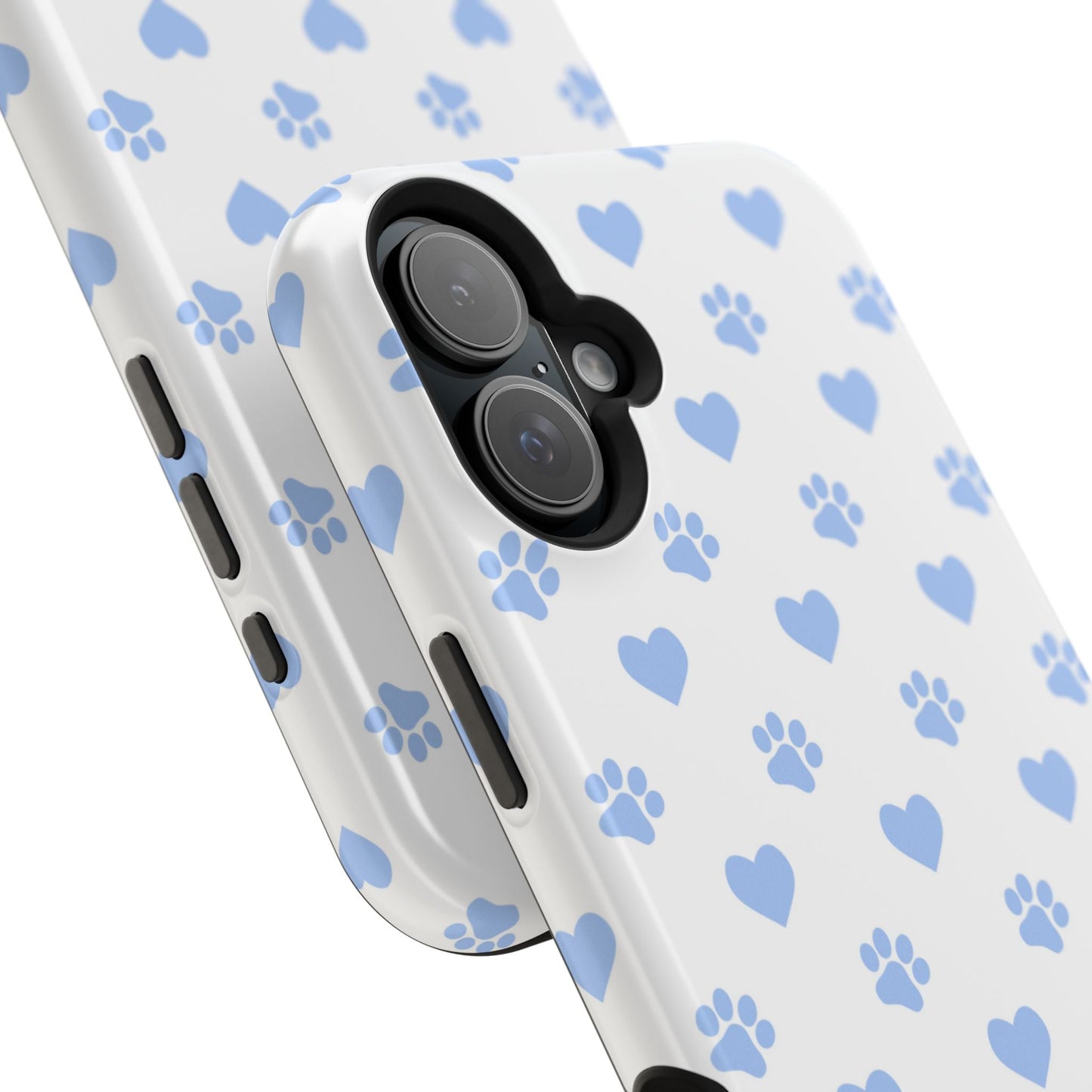 MagSafe Case - Blue Paw Print & Heart Design - BOGO Cases