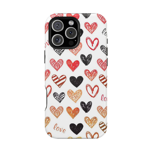 MagSafe Case: Hand - Drawn Hearts & Love - BOGO Cases